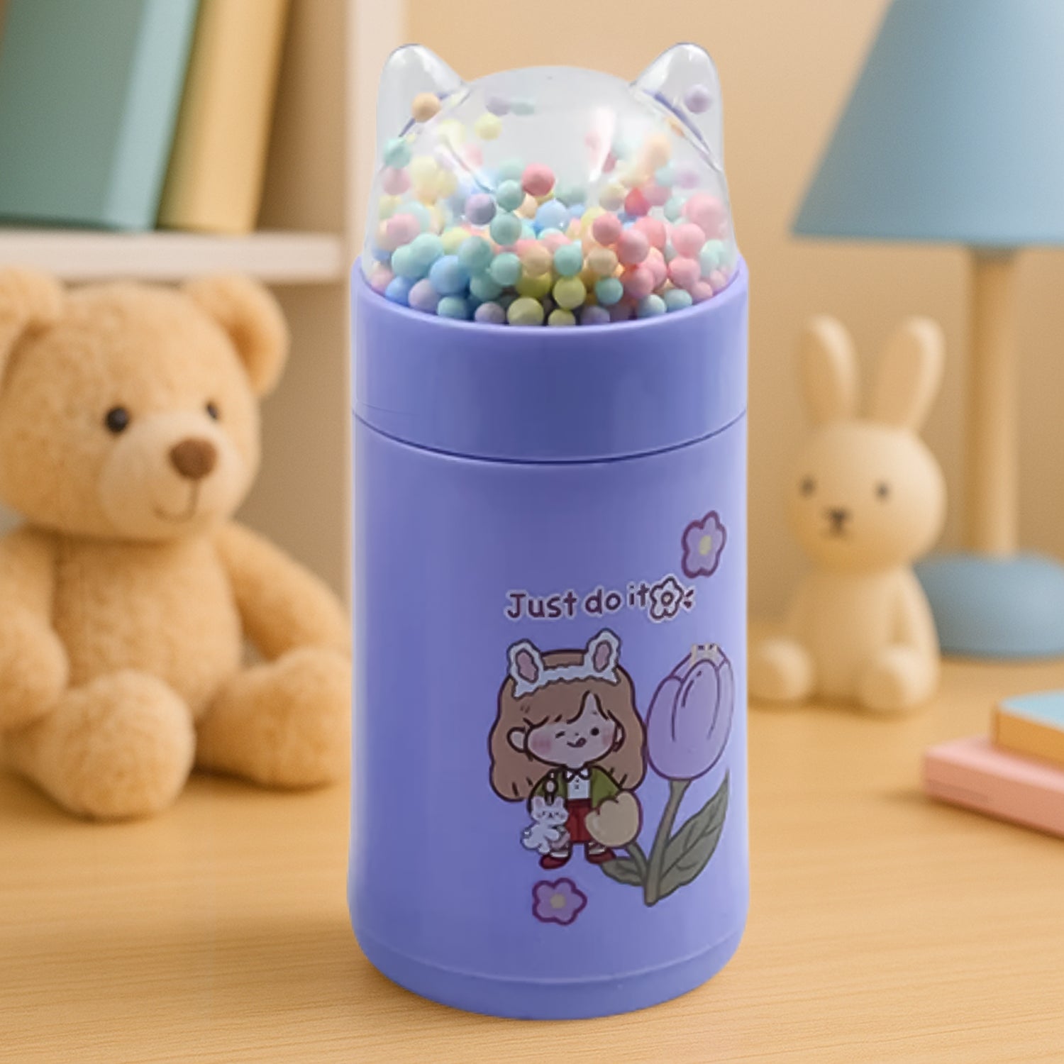 Girl Glass Water Bottle for School with Kid Sparkle Strap Cat Lid Sequins Glitter Glass Cup Birthday Gift Children 350ml (MOQ :- 75 pc) Girl Glass Water Bottle for School with Kid Sparkle Strap Cat Lid Sequins Glitter Glass Cup Birthday Gift Children 350ml (MOQ :- 75 pc)